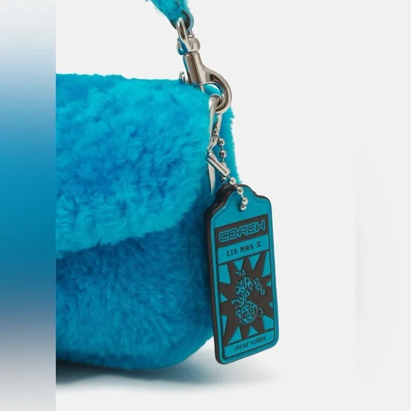 πππ COACH THE LIL NAS X DROP TABBY 18 SHEARLING/LEATHER SHOULDER BAG - Picture 11 of 15